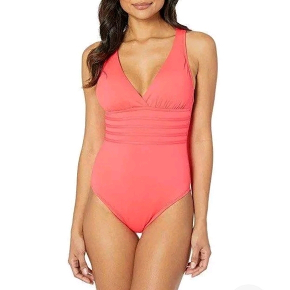 La Blanca Other - LA BLANCA Sz 6 Coral Reef Island Goddess Cross-back Swimsuit Retail $119